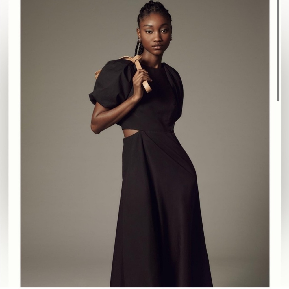 Anthropologie cotton black dress size 6